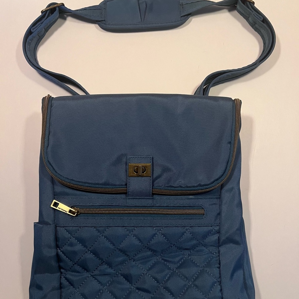 Travelon Quilted Blue Backpack